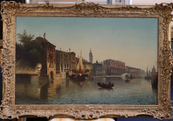 Carl Kauffman a.k.a. Charles Marchand (1843-1901) Doges Palace, Venice, 20 x 31.5in.